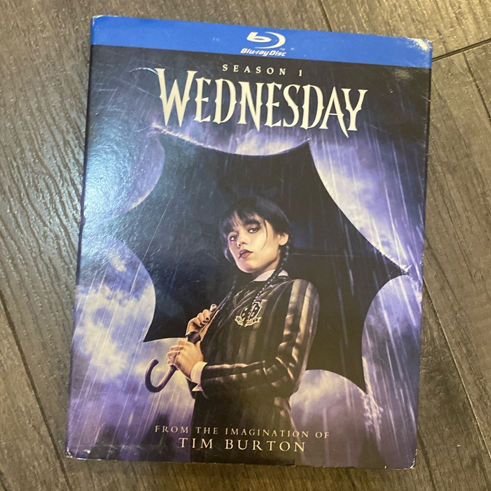 Season 1 Wednesday blue ray disc
